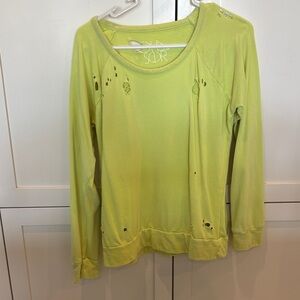 Chaser Light Green Distressed Sweatshirt